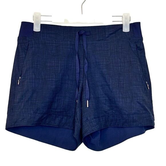 Calia by Carrie Underwood Flat Front Drawstring Athletic Shorts Blue Black Small - Picture 3 of 5